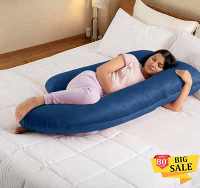 THUKRAN Microfibre Solid Pregnancy Pillow Pack of 1(Blue)