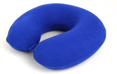CREVOSTER Cotton Travel Pillow Pack of 1 Solid(Blue)