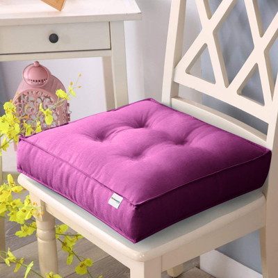 HOMESTIC by Kuber Industries Microfibre Solid Chair Pad Pack of 1(Purple)