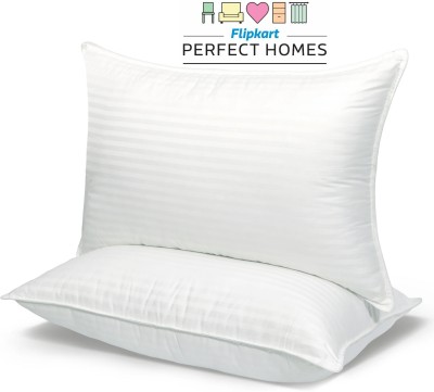 Flipkart Perfect Homes Soft, Comfort And Support Microfibre Stripes Sleeping Pillow Pack of 2(White)