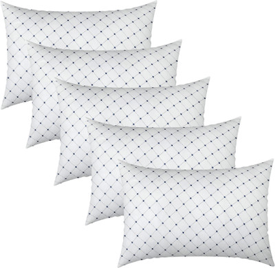 FLORAom Microfibre Floral Sleeping Pillow Pack of 5(White)