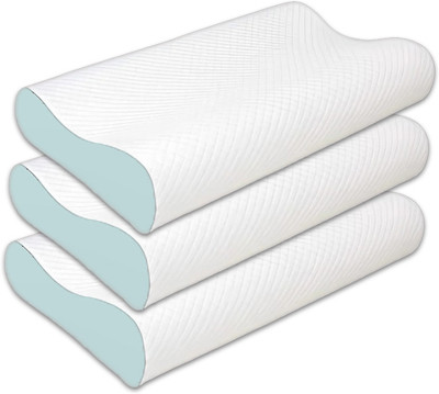 Flipkart SmartBuy Memory Foam Solid Orthopaedic Pillow Pack of 3(SKY)