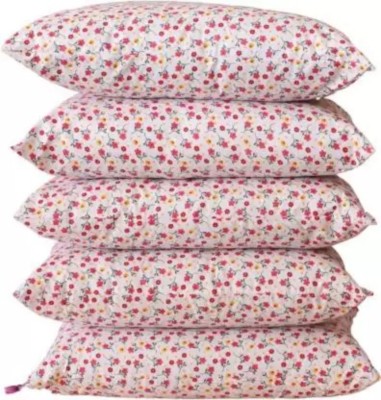 QDOM Microfibre Floral Sleeping Pillow Pack of 5(Pink)