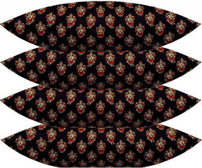 ACTOS Microfibre Floral Sleeping Pillow Pack of 4(Black)