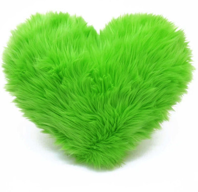ME&YOU Heart Shape Pillow Microfibre Solid Cushion Pack of 1(Green)