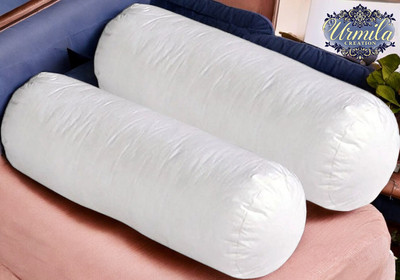 Urmila Creation Round Microfibre Solid Bolster Pack of 2(White)