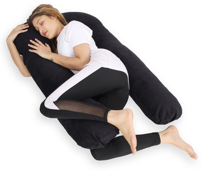 Mojo U SHAPE Microfibre Solid Pregnancy Pillow Pack of 1(Black)