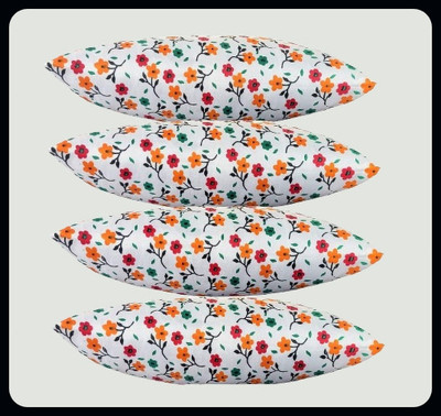 JAI SHRI Microfibre Floral Sleeping Pillow Pack of 4(Multicolor)