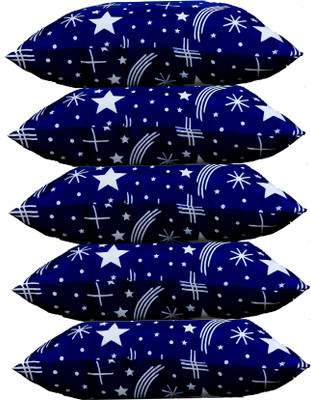 Swikon star Microfibre Geometric Sleeping Pillow Pack of 5(Blue1)