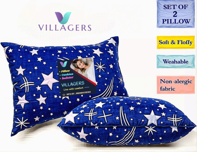 Tecsun LUXURY Microfibre Abstract Sleeping Pillow Pack of 2(Blue)
