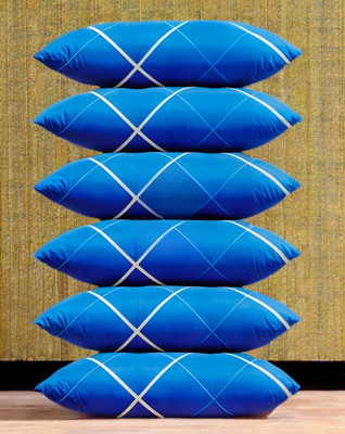 YPOLOIPO Polyester Fibre Sleeping Pillow Pack of 6 Abstract LUXURY(Blue)
