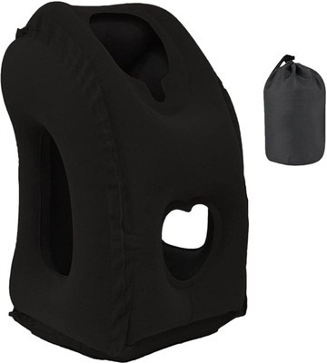 VGmax NA Foam Solid Travel Pillow Pack of 1(Black)
