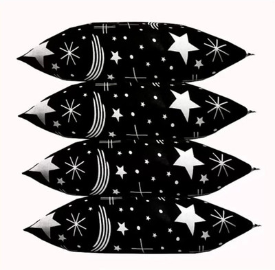 SANJU BROTHER LUXORY Microfibre Solid Sleeping Pillow Pack of 4(Black)
