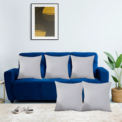 Bhumi Impex Decorative Cushion Microfibre Solid Cushion Pack of 5(Light Grey)