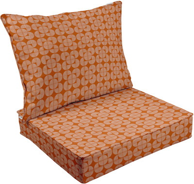 Vargottam Foam Geometric Chair Pad Pack of 2(Orange)