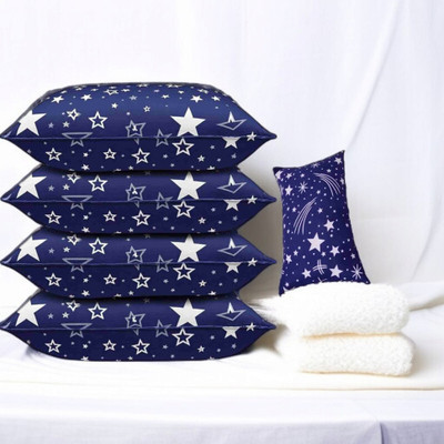 fulffystyl Microfibre Sleeping Pillow Pack of 5 Solid luxury(Blue)