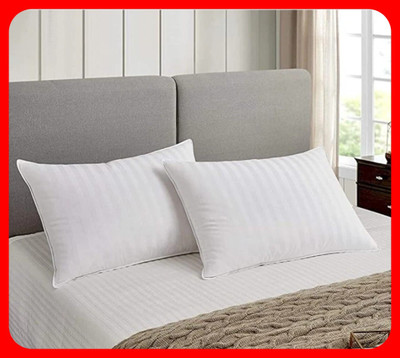 GTX Microfibre Stripes Sleeping Pillow Pack of 2(White)