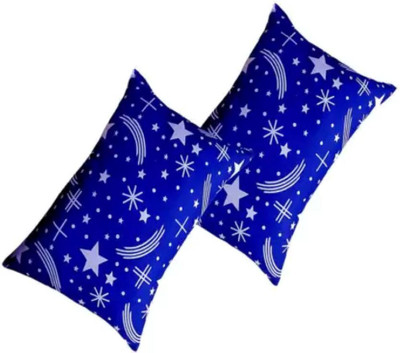 Navi collection Microfibre Abstract Sleeping Pillow Pack of 2(SKY BLUE CHECK)