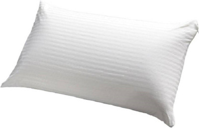 Changers Polyester Fibre Stripes Sleeping Pillow Pack of 1(White)