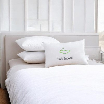 SOFT SNOOZE Soft Luxury Microfibre Solid Sleeping Pillow Pack of 3(White)