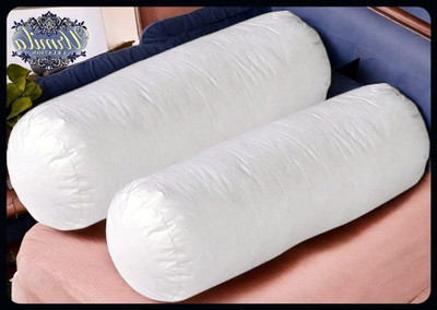 Urmila Creation Round Microfibre Solid Bolster Pack of 2(White)