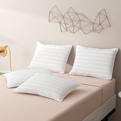 ROYALREOX Cotton Solid Sleeping Pillow Pack of 4(White)