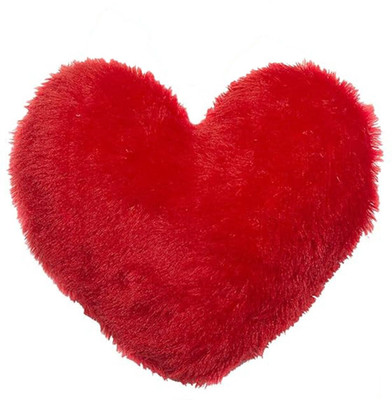 MEEJU Cushion heart Polyester Fibre Solid Cushion Pack of 1(Red)