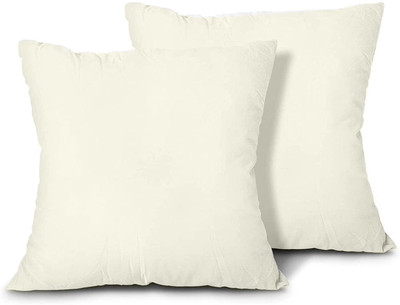 Bhumi Impex Microfibre Solid Cushion Pack of 2(Ivory)