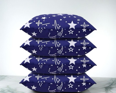 SOFT SNOOZE Soft Ultra Luxury Microfibre Abstract Sleeping Pillow Pack of 4(Blue)