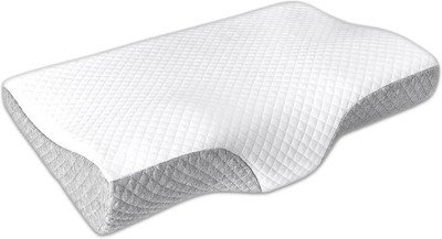 Flipkart SmartBuy Soft & Luxurious Memory Foam Quilted Memory Foam Solid Orthopaedic Pillow Pack of 1(Grey)