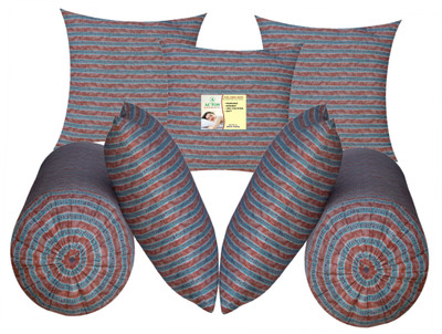 ACTOS Microfibre Bolster Pack of 7 Floral 5 Cushion And 2(Pink15)