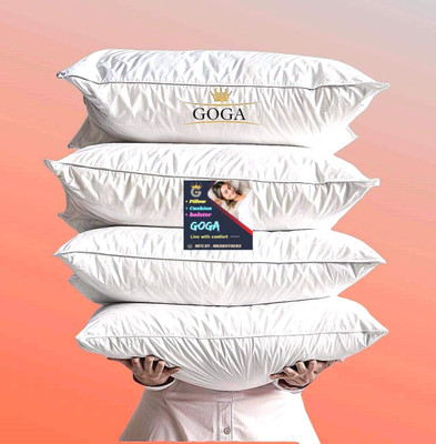 GOGA LUXURY Cotton Solid Sleeping Pillow Pack of 4(White)