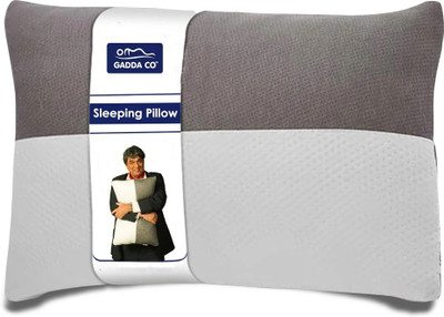 GADDA CO Hollow Sleeping Fiber Pillow with Zip | Height Adjustable Sleeping Pillow, Polyester Fibre Solid Sleeping Pillow Pack of 1(White & Grey)