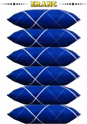 ERANC Polyester Fibre Sleeping Pillow Pack of 6 Solid(Blue)
