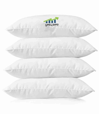 GUNVAR INDIA PRIVATE LIMITED LUXURY Polyester Fibre Solid Sleeping Pillow Pack of 4(White)