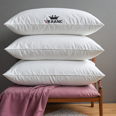 vraanc Luxury Cotton Solid Sleeping Pillow Pack of 3(White)