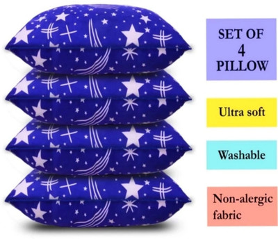 NKSNIMYSTORE Polyester Fibre Abstract Sleeping Pillow Pack of 4(PRNTED, Multicolor)
