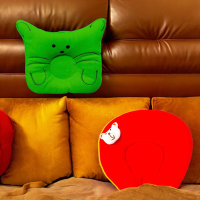 Babeestar Microfibre Solid Baby Pillow Pack of 1(Red & Green)