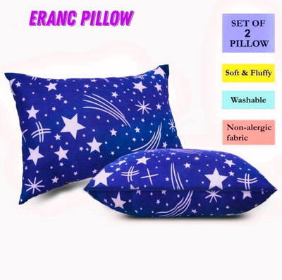 Tecsun Cotton Solid Sleeping Pillow Pack of 2(Blue)