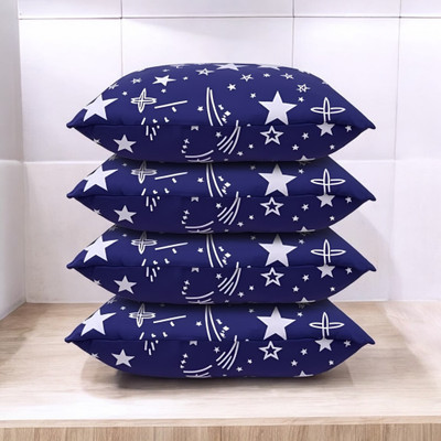 Cozy Palace Microfibre Sleeping Pillow Pack of 4 Solid LUXURY(Blue)