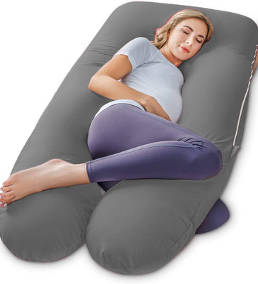 Cashmera Upgrade Model Pregnancy Pillow Microfibre Solid Pregnancy Pillow Pack of 1(Grey)