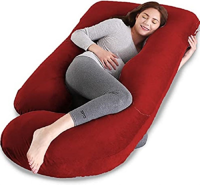JoJo ultra soft j shaped pillow Microfibre, Polyester Fibre Solid Pregnancy Pillow Pack of 1(marron)