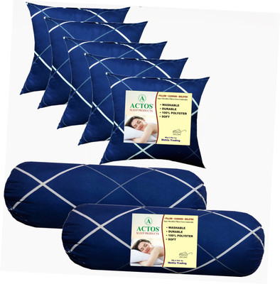 ACTOS Microfibre Cushion Pack of 7 Floral 5 Cushion And 2(Blue1)