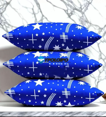 LIPONOS Polyester Fibre Sleeping Pillow Pack of 3 Abstract LUXURY(Blue)