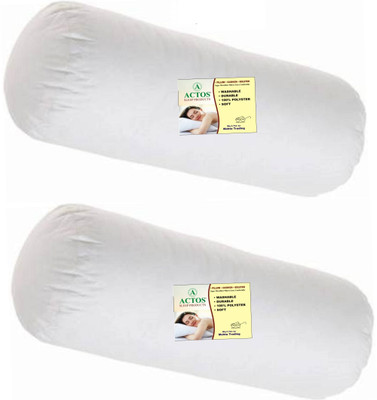 ACTOS Round Microfibre Solid Bolster Pack of 2(White2)