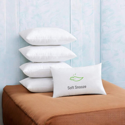 SOFT SNOOZE Microfibre Sleeping Pillow Pack of 5 Solid Luxury(White)