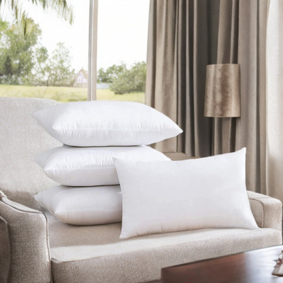 CATHROL Microfibre Solid Sleeping Pillow Pack of 4(White)