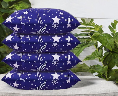 YPOLOIPO Polyester Fibre Sleeping Pillow Pack of 4 Solid LUXURY(Blue)