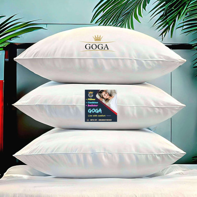 Tecsun Cotton Sleeping Pillow Pack of 3 Solid LUXURY(White)