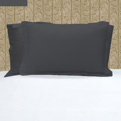 LINENWALAS Microfibre Solid Sleeping Pillow Pack of 2(Dark Grey)